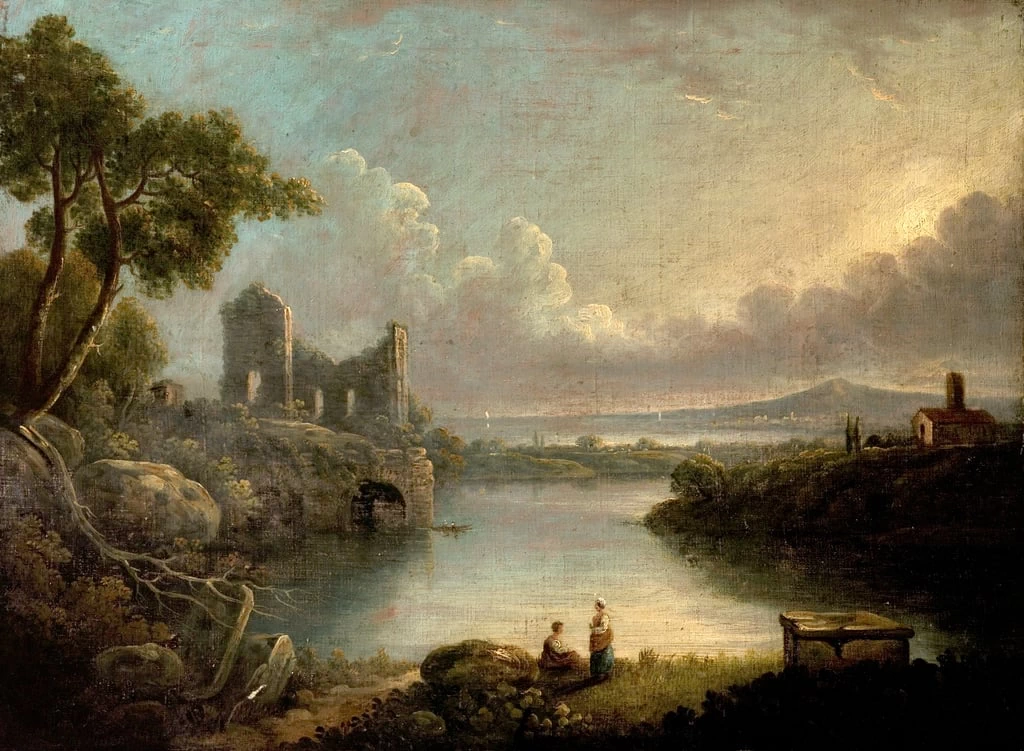 Scena di fiume con mare e rovine - Nottingham City Museums and Galleries